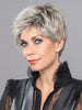 LINK by ELLEN WILLE in PASTEL MINT ROOTED | Peal Platinum and Light Neutral Blonde with subtle Mint Green Hues and a Medium Brown Base with Shaded Roots