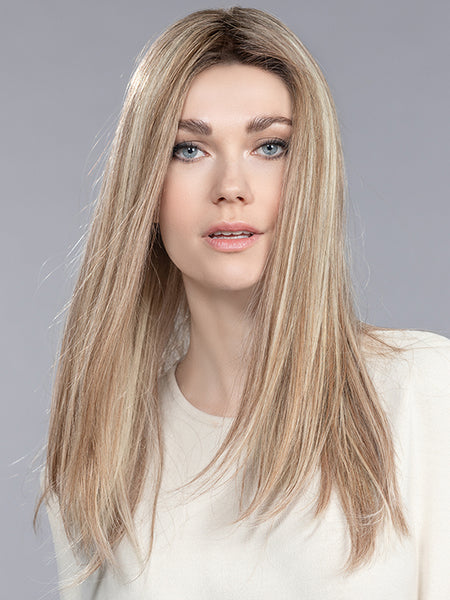 BOHEME by ELLEN WILLE in SANDY BLONDE ROOTED 26.22.16 | Light Golden Blonde, Light Neutral Blonde and Medium Blonde Blend with Shaded Roots