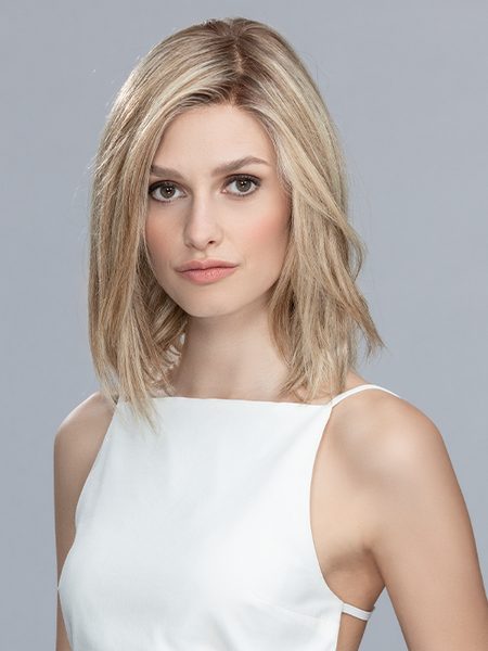 ORBIT by ELLEN WILLE in SANDY BLONDE ROOTED 20.22.16 | Light Strawberry Blonde, Light Neutral Blonde and Medium Blonde Blend with Shaded Roots