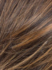 COFFEE BROWN LIGHTED 6.8.20 | Dark Brown and Medium Brown with Light Strawberry Blonde Blend with Highlights Throughout and Concentrated in the Front