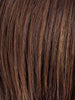 DARK CHOCOLATE ROOTED 6.33.20 | Dark Brown and Dark Auburn with Light Strawberry Blonde Blend and Shaded Roots