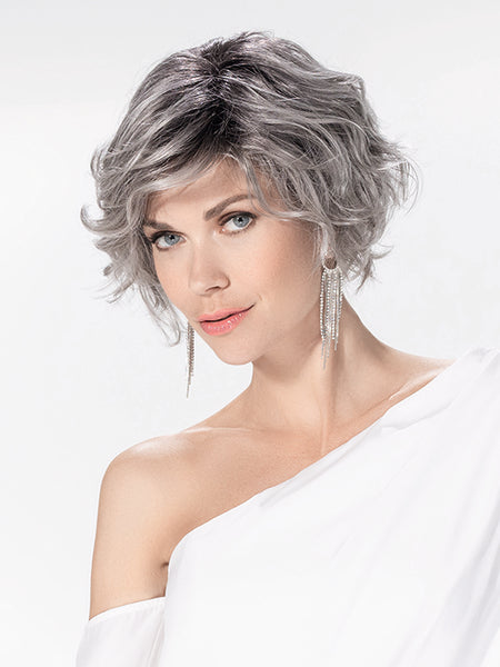 ROMANCE DELUXE in METALLIC GREY ROOTED 51.60 | Black/Dark Brown and Lightest Brown with Pearl White and Grey Blend with Shaded Roots