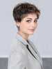 TAB by Ellen Wille in COFFEE BROWN LIGHTED 8.6.20 | Medium Brown and Dark Brown with Light Strawberry Blonde Blend with Highlights Throughout and Concentrated in the Front