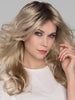 GLOW by ELLEN WILLE in CHAMPAGNE ROOTED | Light Beige Blonde,  Medium Honey Blonde, and Platinum Blonde blend with Dark Roots