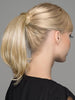 Simply insert the small comb to the base of pony and wrap around the additional strand of hair around the base of pony tail