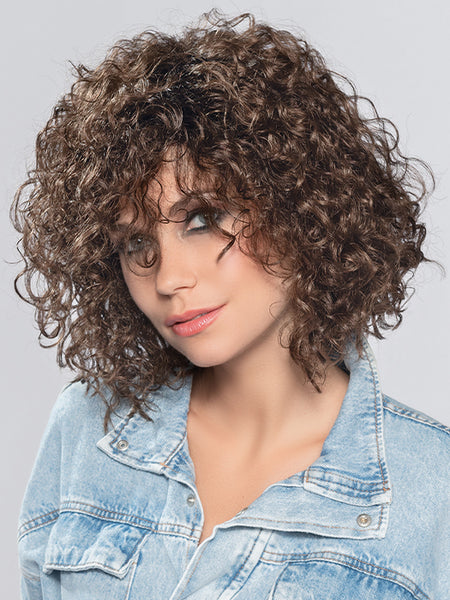 DISCO by ELLEN WILLE in CHOCOLATE ROOTED 6.830 | Dark Brown and Medium Brown with Light Auburn Blend with Shaded Roots
